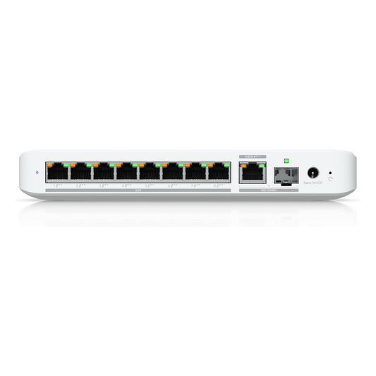 USW Flex 2.5G PoE Switch de 8 Puertos 2.5GbE PoE++, con un Puerto de Enlace Ascendente Combinado RJ45/SFP+ de 10 GbE (No incluye Adaptador ca/cc)