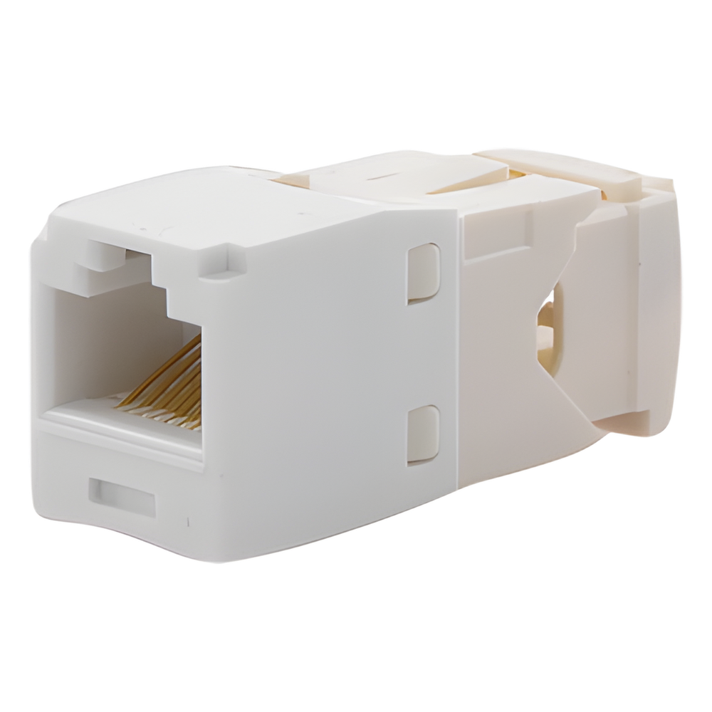 Conector Jack RJ45 Estilo TG, Mini-Com, Categoría 6, de 8 Posiciones y 8 Cables, Color Blanco