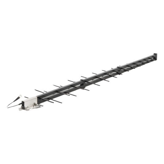 Antena LPDA de Alta Ganancia/ ESPECIAL PARA AMPLIFICADORES DE UNA A CINCO BANDAS DE FRECUENCIA/ 698-2700 MHz/ 12.15 dBi de Ganancia.