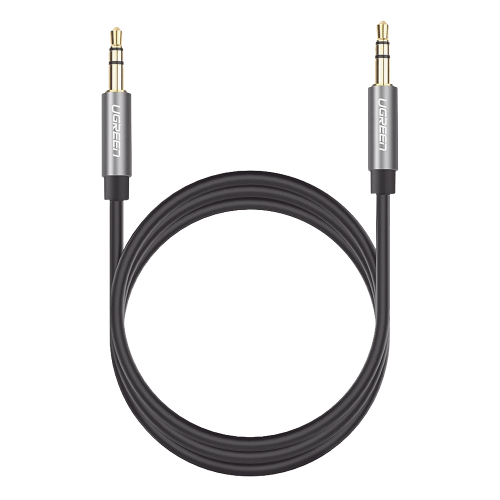 Cable Auxiliar 5 Metros / Conector 3.5mm a 3.5mm / Macho a Macho / Cubierta de TPE / Carcasa de Aluminio / Color Negro