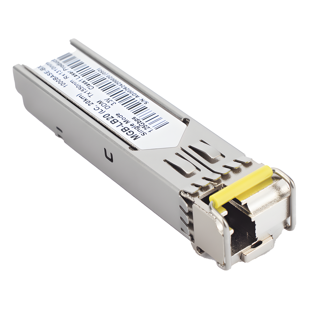 Transceptor mini-Gbic SFP 1G LC TX:1550nm RX:1310 para fibra Mono Modo 20 Km WDM, Requiere MGB-LA20