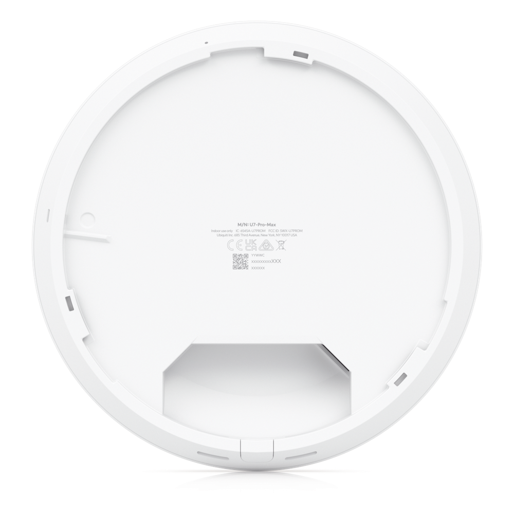Access Point UniFi U7 Pro Max con 8 streams espaciales / para Techo o Pared / Tribanda (2.4/5/6GHz) / Radio Dedicado a Escaneo Espectral / Puerto 2.5 GbE / +500 clientes / POE+ (No incluido) / Para alta densidad de usuarios en escenarios exigentes