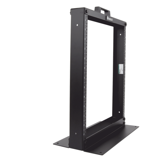 Rack de Dos Postes Estándar de 19 in, Rieles Numerados y Roscados #12-24, Fabricado en Aluminio, 13 Unidades de Rack, Color Negro