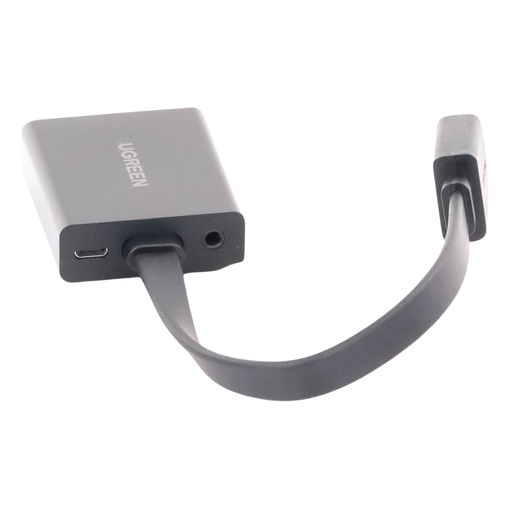 Adaptador HDMI a VGA / Resolución 1080P / Audio 3.5mm / Con Puerto Micro USB para Alimentación / Plug & Play / No Requiere Controlador / ABS / Flexible y Duradero