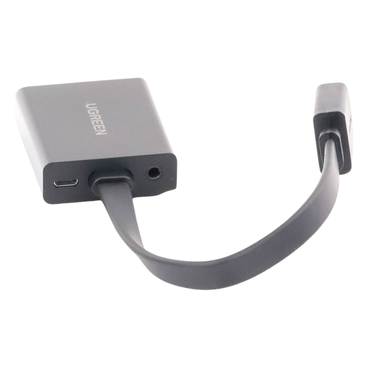 Adaptador HDMI a VGA / Resolución 1080P / Audio 3.5mm / Con Puerto Micro USB para Alimentación / Plug & Play / No Requiere Controlador / ABS / Flexible y Duradero