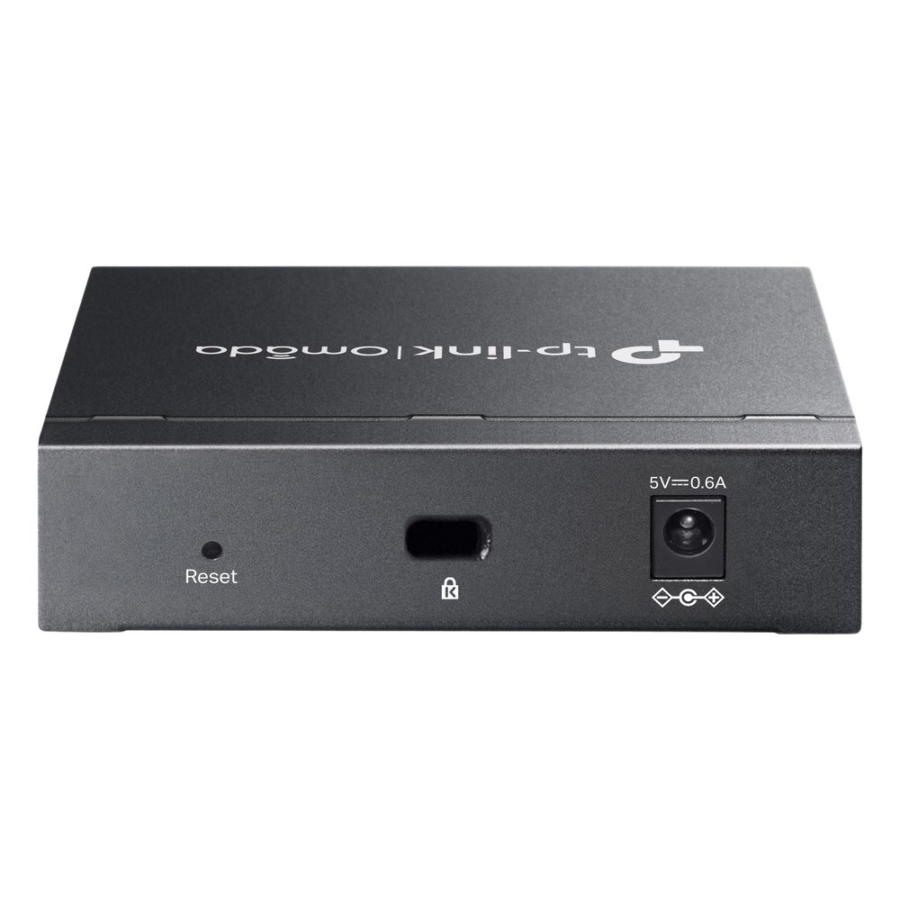 Switch Gestionado Omada SDN / 5 Puertos Gigabit RJ45 / 10 Gbps Capacidad Switching / 7.4 Mpps Forwarding Rate / Gestión Cloud Centralizada / VLAN 802.1Q / QoS 8 Colas Prioridad / Metal Fanless
