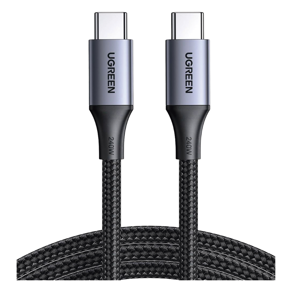 Cable USB-C a USB-C | 2 Metros | Potencia de Carga 240W | 48V/5A | PD3.1 /3.0 | 480 Mbps | Chip E-Market | Carcasa de Aluminio | Nylon Trenzado.