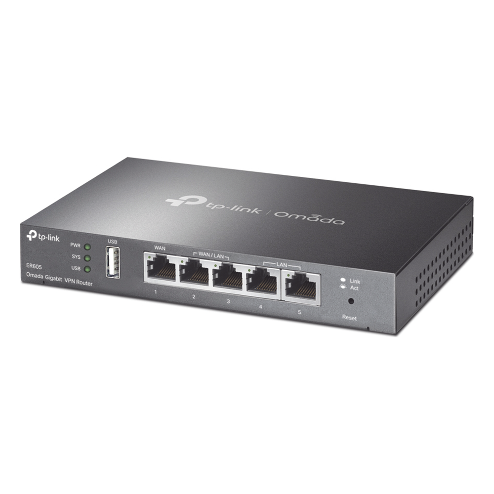 Router Omada VPN / SDN Multi-WAN Gigabit / 1 Puerto WAN Gigabit / 2 Puertos LAN Gigabit / 2 Puertos configurables LAN/WAN / 150,000 Sesiones Concurrentes / Administración Centralizada OMADA o Stand-Alone / 1 Puerto USB 2.0