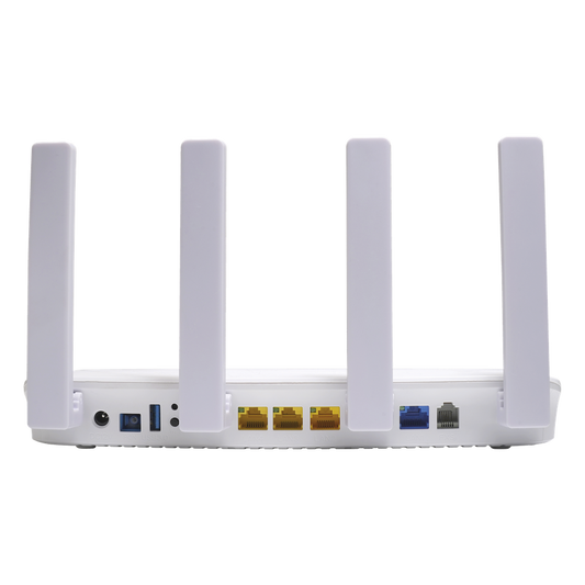 ONU XGSPON / Wi-Fi 6 / 1 Puerto RJ45 2.5 Gbps / 3 Puertos RJ45 1 Gbps / 1 FXS / 1 Puerto USB /