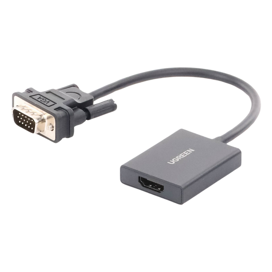 VGA Macho / Salida: HDMI Hembra / Resolución de 1080P@60Hz / Puerto Estéreo de 3.5 mm / Plug and Play, Sin Controlador / Longitud del Cable 15 cm (5.91 Pulgadas). / Incluye Cable de Alimentación USB / Incluye Cable de Audio de 3.5mm.