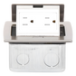 Mini Caja de Piso Rectangular en Acero Inoxidable con 2 Contactos Eléctricos (11000-21201)