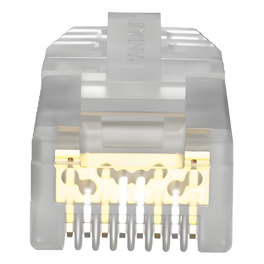 Plug RJ45 Cat6A, Para Cable UTP de Calibre 23-24 AWG, Chapado en Oro de 50 Micras, Paquete de 100 Piezas