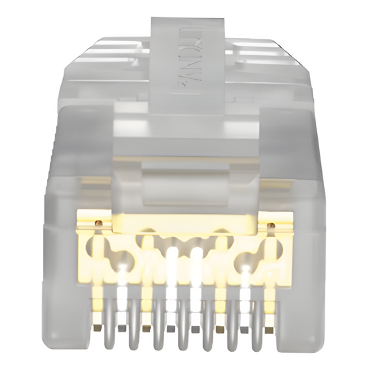 Plug RJ45 Cat6A, Para Cable UTP de Calibre 23-24 AWG, Chapado en Oro de 50 Micras, Paquete de 100 Piezas