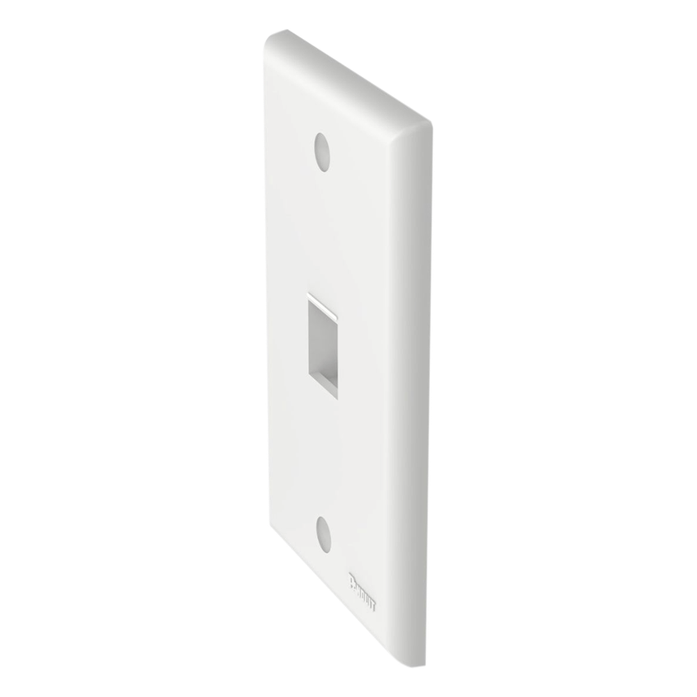 Placa de Pared Vertical, Salida Para 1 Puerto Keystone, Color Blanco