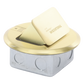 Mini Caja de Piso Redonda para Datos o Conectores Tipo Keystone, Color Bronce (3 Contactos) (11000-12102)
