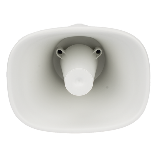 Bocina (Altavoz IP ) | Tipo Trompeta | 25 Watts | No requiere amplificador | 24VCD | Exterior IP67 | Metal | Entrada de alarma | Voceo en tiempo real | Calendarización de audios | Síntesis de Voz (TTS)