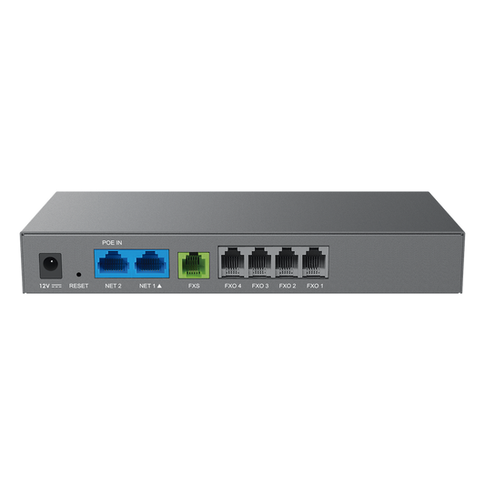 Gateway Analógico 4 FXO (Conectar Lineas Analógicas) / Puertos FXO y FXS / 3 Perfiles SIP / NAT / PoE / TR069 / Fax T.38 / 3 Vías Conferencia / AES / Failover SIP