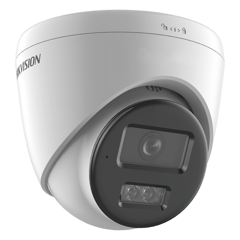 [Dual Light] Turret IP 8 Megapixel (4K) / Lente 2.8 mm / 30 mts IR + 30 mts Luz Blanca / Micrófono Integrado / ACUSENSE Lite / Exterior IP67 / H.265 / PoE / ONVIF / Micro SD