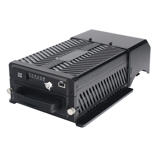 DVR Móvil / Multiplataforma / 4 Canales AHD 2 Megapixel + 4 canales IP / Almacenamiento en HDD / H.265 / Soporta 4G / WiFi / GPS