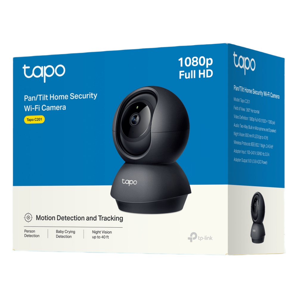 Cámara PTZ Wi-Fi Hogar / 1080p Full HD / Visión Nocturna 12 m (39.4 ft) / Detección de Personas y Llanto de Bebé / Seguimiento Automático / Audio Bidireccional / Almacenamiento microSD hasta 512 GB / Compatible Alexa y G
