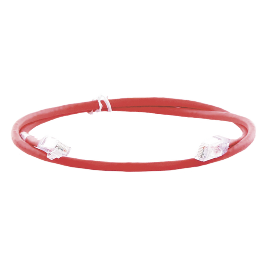 Cable de Parcheo UTP Categoría 6, con Plug Modular en Cada Extremo - 1 Metro (3.28 Pies) - Rojo