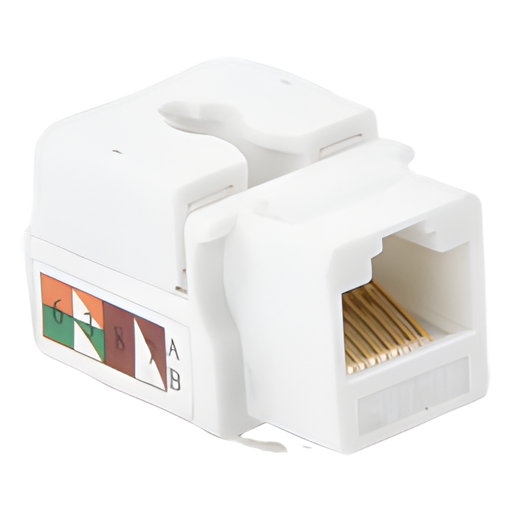 Módulo Jack Keystone Cat5e con Terminación 110 (Punchdown) para Faceplate - Color Blanco