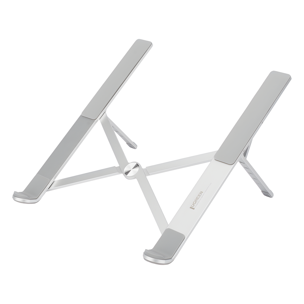 Soporte Portátil de Aluminio para Laptop / Amplia Compatibilidad de 11-17.3" / Ajuste de Altura 46.5 mm-136.5 mm / Capacidad de carga de 5 kg / Diseño Plegable / Material de Aleación de Aluminio + Silicona.