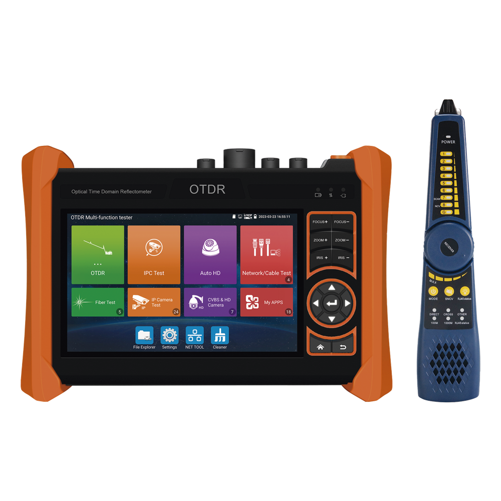 Tester Profesional OTDR y Video | Fibra Óptica | Cámaras IP | Cableado y Redes| Pantalla 5.4" Táctil | Soporta 4K/8K | HDMI/VGA | Medidor Potencia Óptica | Alcance 150KM | Localizador Fallos VFL | PoE Integrado | WiFi | In