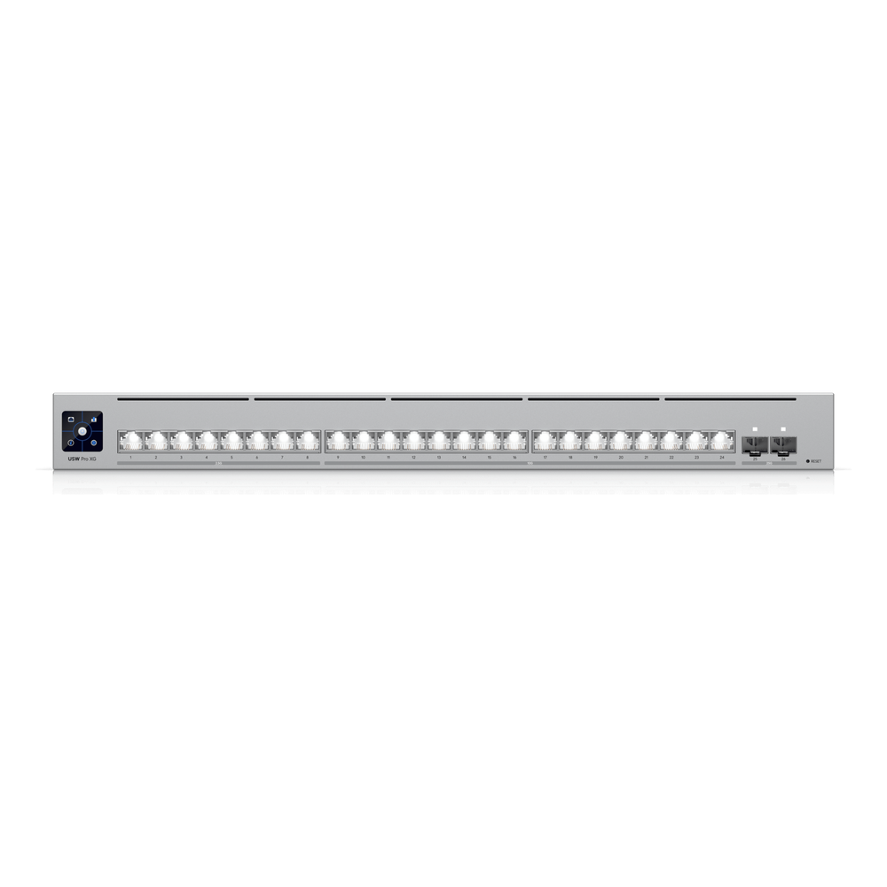 UniFi Switch USW-Pro-XG-24 / Capa 3 / 24 puertos  (16 × 10 GbE, 8 × 2,5 GbE) + 2 puertos SFP28 25 G
