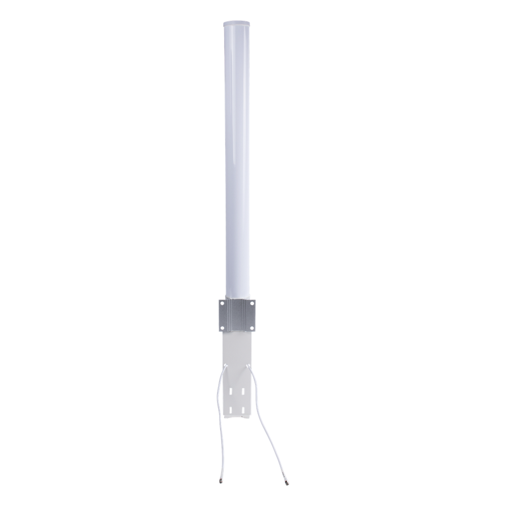 Antena Omnidireccional en 2.4 GHz, Rango de Frecuencias (2.3 - 2.5 GHz), Ganancia de 10 dBi, Doble Polaridad MIMO 2x2, Incluye Jumpers
