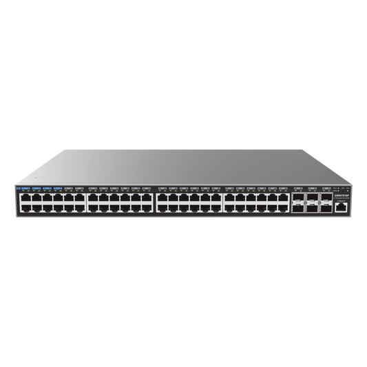 Switch Capa 3 PoE+ Administrable / 48 puertos 10/100/1000 Mbps + 6 Puertos SFP+ de 10 Gigabits / Hasta 740W / Compatible con GWN Cloud.