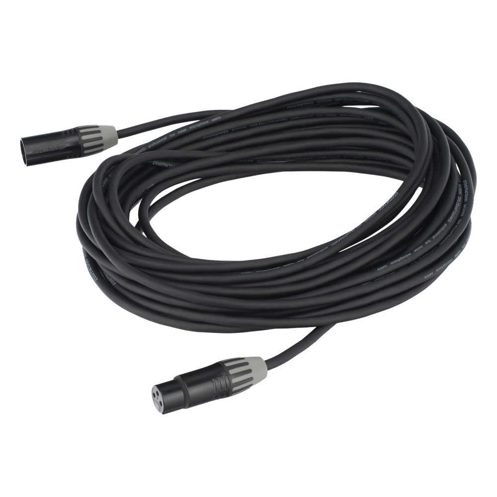 Cable XLR | 3 polos | Conector Hembra-Macho | Serie M | Carcasa Negra | Contactos Dorados | Ideal para Microfonía | Longitud 10m