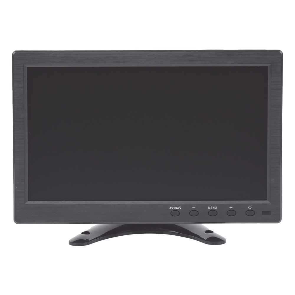 Monitor 10.1" TFT-LCD ideal para colocar en vehículos o DVR/NVR. Entradas de video HDMI, VGA y RCA (CVBS)