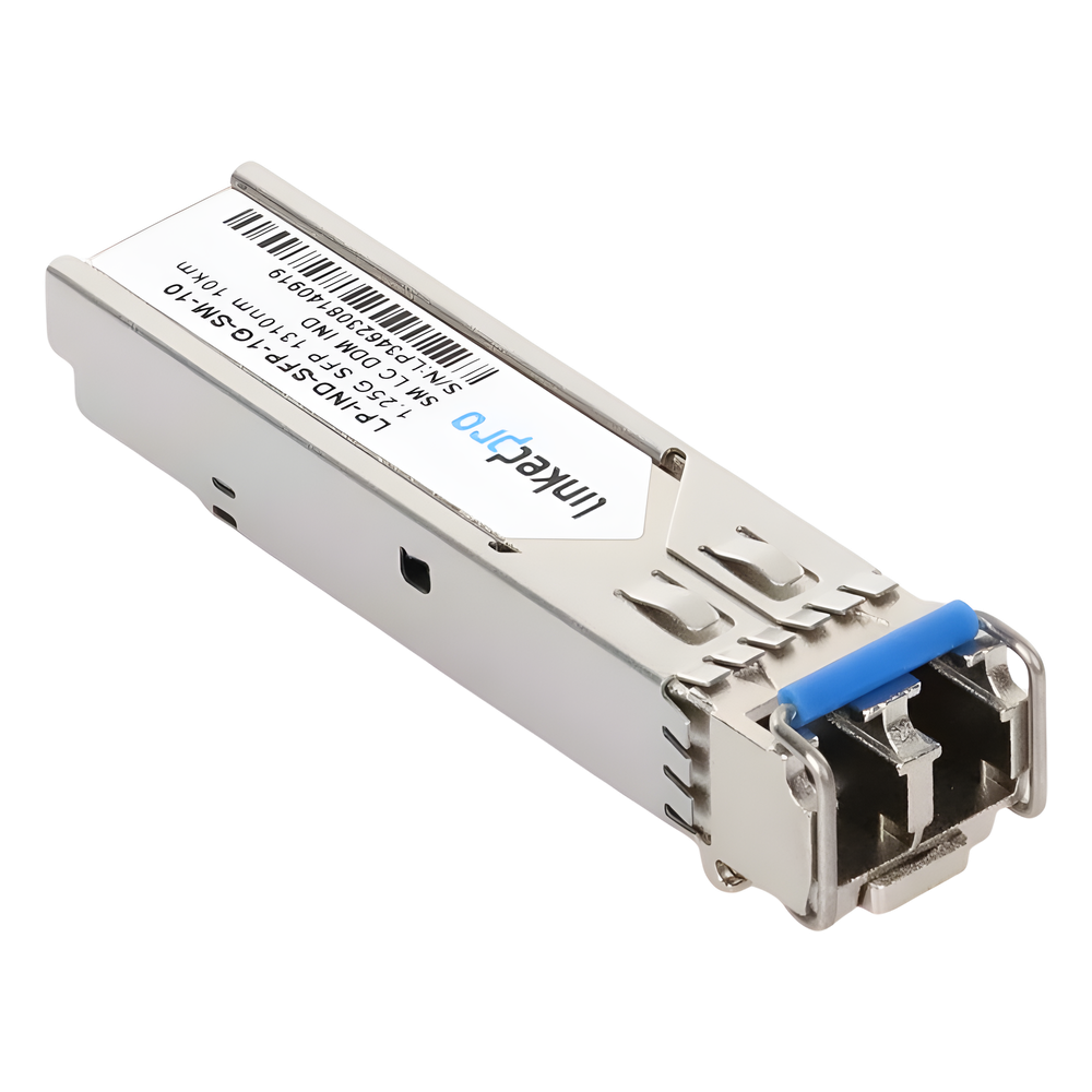 Transceptor Óptico Industrial SFP (Mini-Gbic) / Monomodo 1310 nm / 1.25 Gbps / 1000BASE-LX / Conectores LC/UPC Dúplex / DDM / Hasta 10 km
