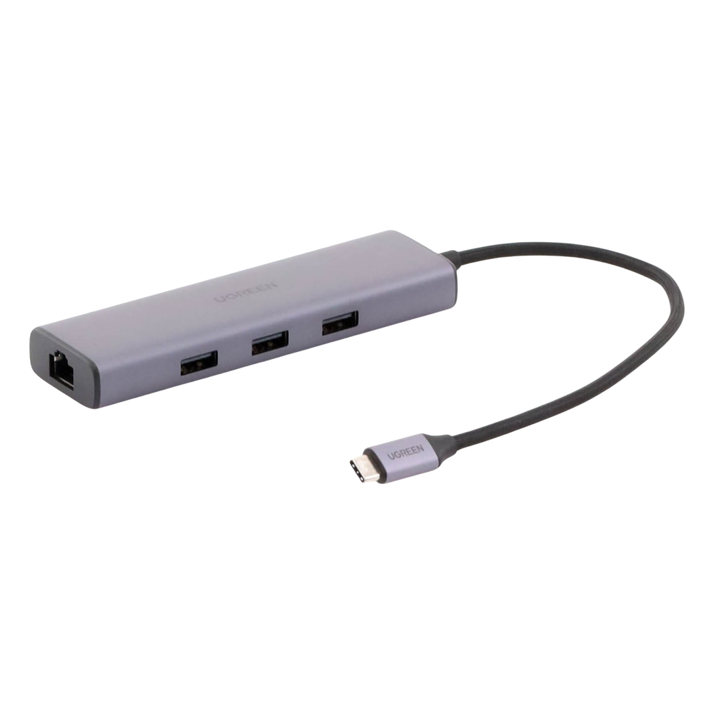 HUB USB-C (Docking Revodok) 6 en 1 | 3 Puertos USB-A 3.0 (5 Gbps) | USB-C PD 100W | HDMI 4K@30Hz | Entrada 1 RJ45 (Gigabit Ethernet) | Chip de Última Generación | Potente Disipación de Calor |  Caja de Aluminio.