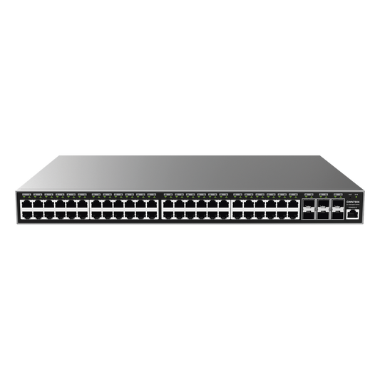 Switch Gigabit  Administrable / 48 puertos 10/100/1000 Mbps + 6 Puertos SFP+ / Compatible con GWN Cloud.