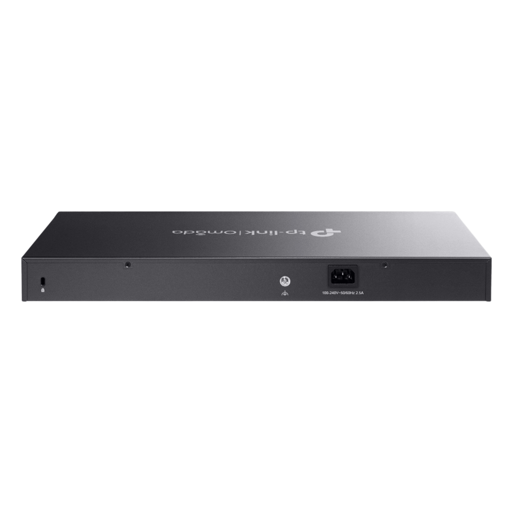 Switch Smart Omada 18 Puertos Gigabit / 16 Puertos PoE+ 802.3af/at / 2 Ranuras SFP Gigabit / Presupuesto PoE 150 W / Switching 36 Gbps / Enrutamiento Estático L2+ / Gestión Cloud SDN / Fanless / Montable en Rack