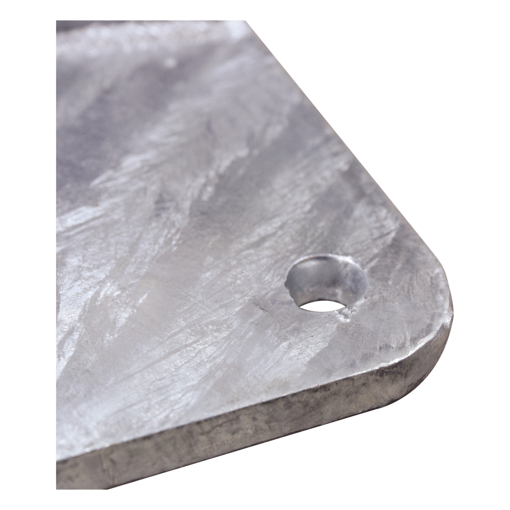 Base para Mástil Hasta 2" con Opresores, Base de 30 x 30 cm y Tubo de 50 cm Ced. 30. Galv. Inmersión.