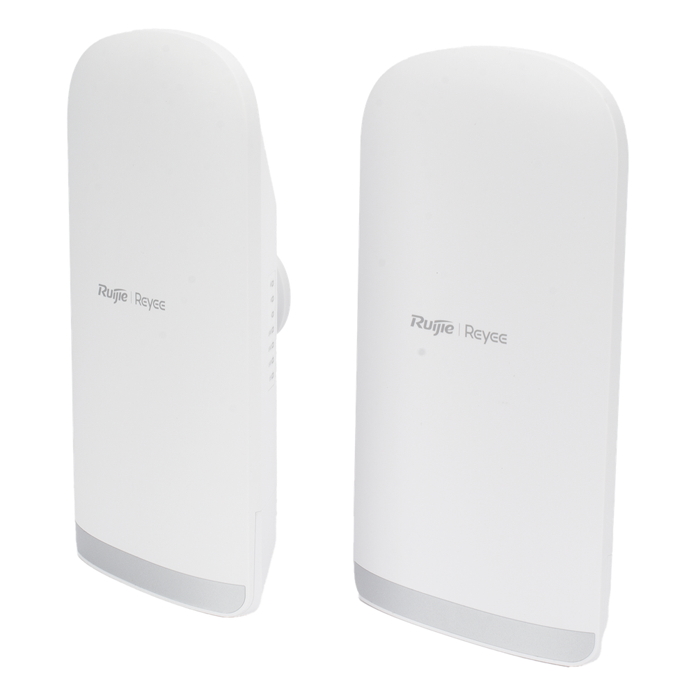 Kit Punto a Punto Ruijie RG-EST350G / Wi-Fi 5 (802.11ac Wave2) 867 Mbps / Antena 16 dBi MIMO 2x2 MU-MIMO / 3 Puertos Gigabit / Alcance 5 km (16,404 ft) / IP55 / Administración Cloud