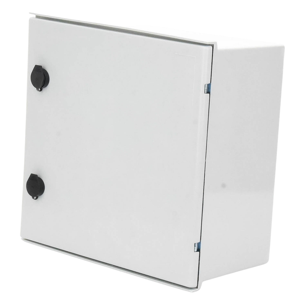 Gabinete de Poliéster IP65 Uso en Intemperie (400 x 400 x 200 mm) con Placa Trasera Interior de Plástico (Incluye Chapa y Llave).