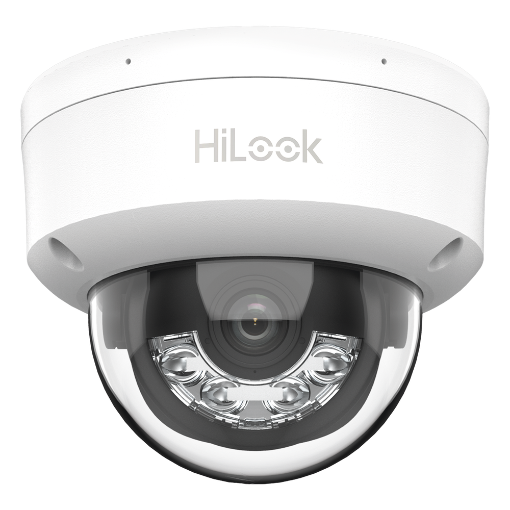 [Dual Light] Domo IP de 2 Megapixel (1080p) / Lente 2.8 mm / 20 mts IR + 15 mts Luz Blanca / Micrófono Integrado / ACUSENSE Lite / Uso en interior / PoE / dWDR / H.265+ / ONVIF