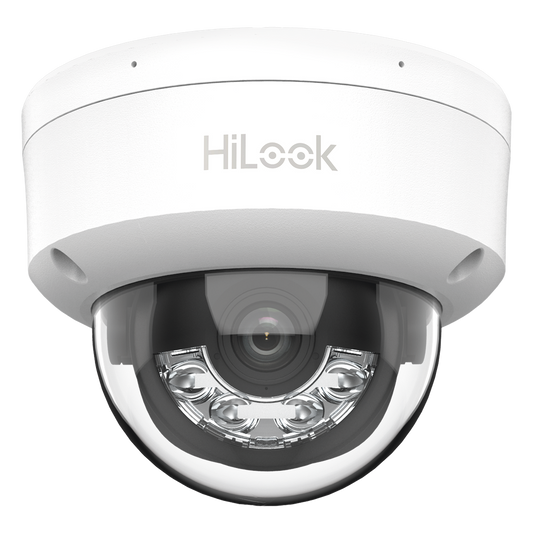 [Dual Light] Domo IP de 2 Megapixel (1080p) / Lente 2.8 mm / 20 mts IR + 15 mts Luz Blanca / Micrófono Integrado / ACUSENSE Lite / Uso en interior / PoE / dWDR / H.265+ / ONVIF