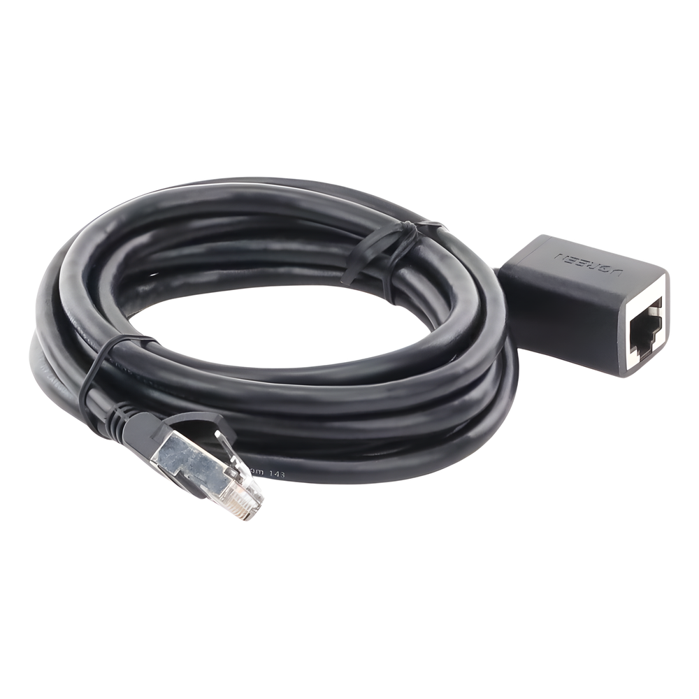 Cable de Extensión Cat6 RJ45 F/UTP / Macho a Hembra / 2 Metros (6.56 Pies) / Método de Conexión 568B / Velocidad de Transmisión 1000Mbps / Ancho de Banda del Canal 250MHz / Caja de Cobre / Negro
