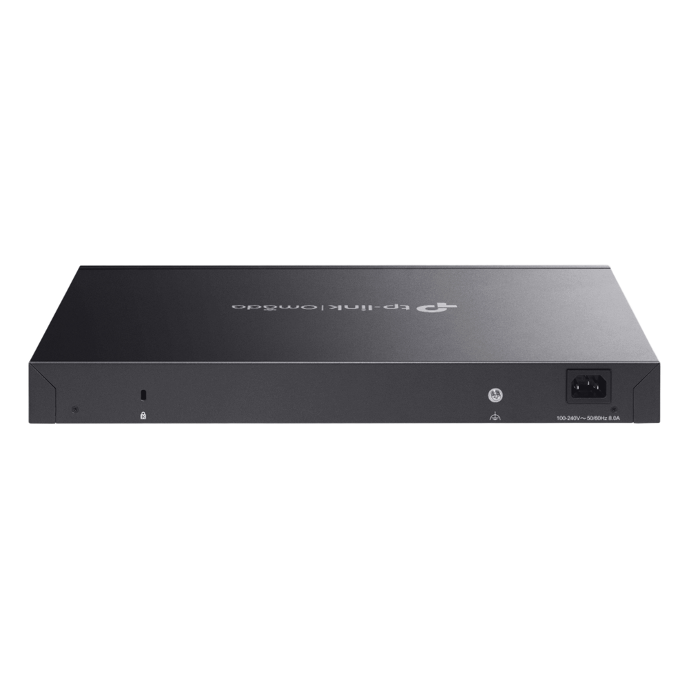Switch Omada L3 SDN Administrable / 24 puertos PoE af/at Gigabit y 4 puertos SFP+ / Presupuesto PoE 720W / Funciones RIP, VRRP, Servidor DHCP / Administración centralizada OMADA / Fuente Redundante