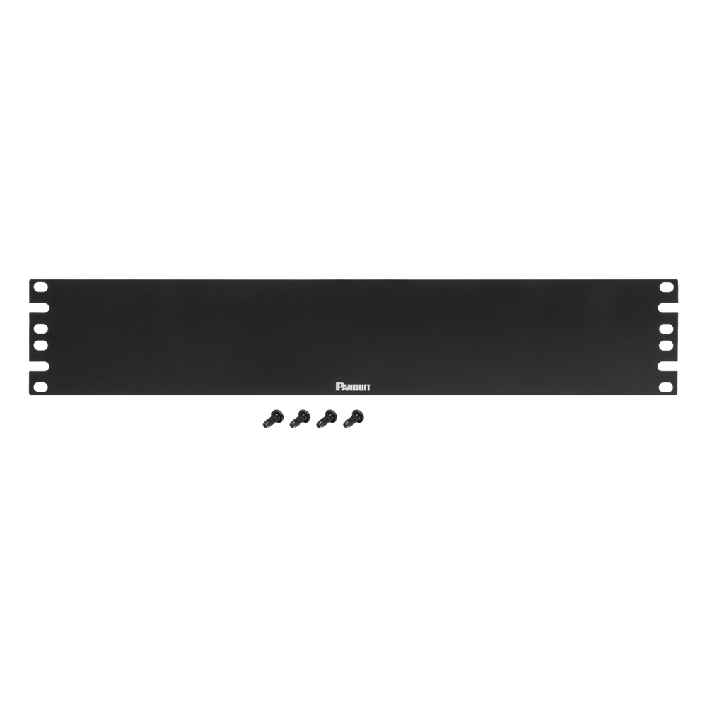 Tapa Ciega Para Rack Estándar de 19in, Plano, de Acero, 2UR, Color Negro