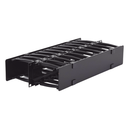 Organizador de Cable Horizontal RouteIT, Doble, Para Rack de 19in, 4in de profundidad, 2UR