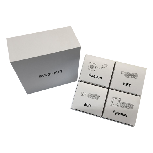 KIT de Accesorios para el modelo PA2F, incluye cámara, micrófono, parlante y botón, múltiples aplicaciones
