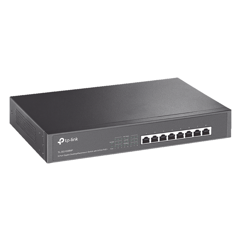 Switch Gigabit PoE+ no administrable de 8 puertos 10/100/1000 Mbps, para escritorio