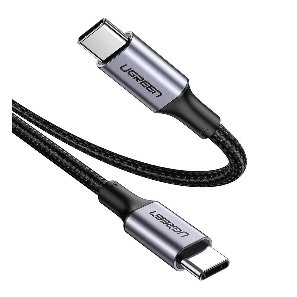 Cable USB-C a USB-C | 1 Metro | Carga Rápida de hasta 100W | Transferencia de datos 480 Mbps | PD3.0 | QC4.0/3.0/2.0 | FPC | AFC | Protección Integrada| Caja de Aluminio | Nylon Trenzado | Amplia Compatibilidad | Color Negro.