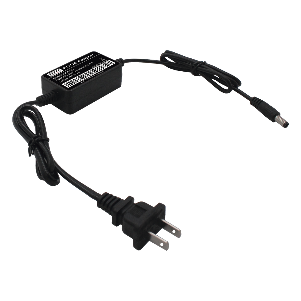 Adaptador de Pared de 12Vcc @ 1 A con cable y clavija Nema 1-15 / 0.5 metros a la toma de alimentación / 0.5 metros a la conexión del dispositivo